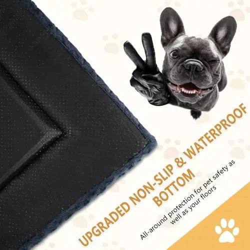 WagWonders Washable Dog Bed Mat - Reversible, Soft & Anti-Slip Pet Crate Pad for Large Dogs, 41"x27", Gray