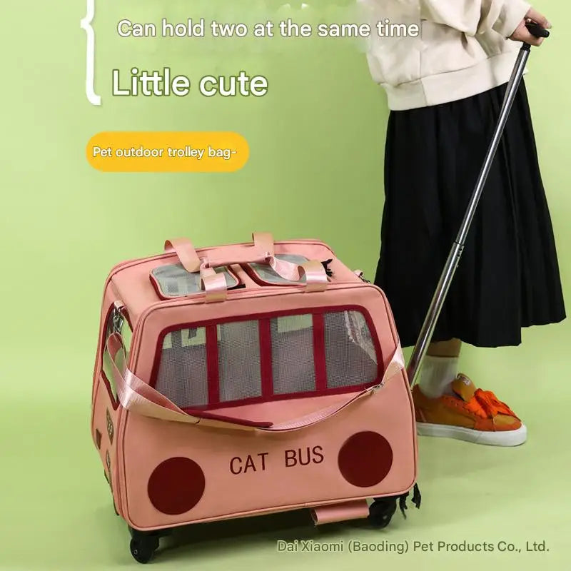 2025 Large Capacity Portable Pet Stroller for Dogs Breathable Pet Travel Cart Zipper Closure Backpack Style Outgoing Luggage
