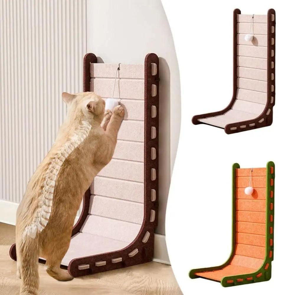 New Durable Vertical L-Type Cat Scratch Board Anti-Scratch Felt Cat Climbing Frame with Ball No Shedding Cat Scratcher Pet Gifts