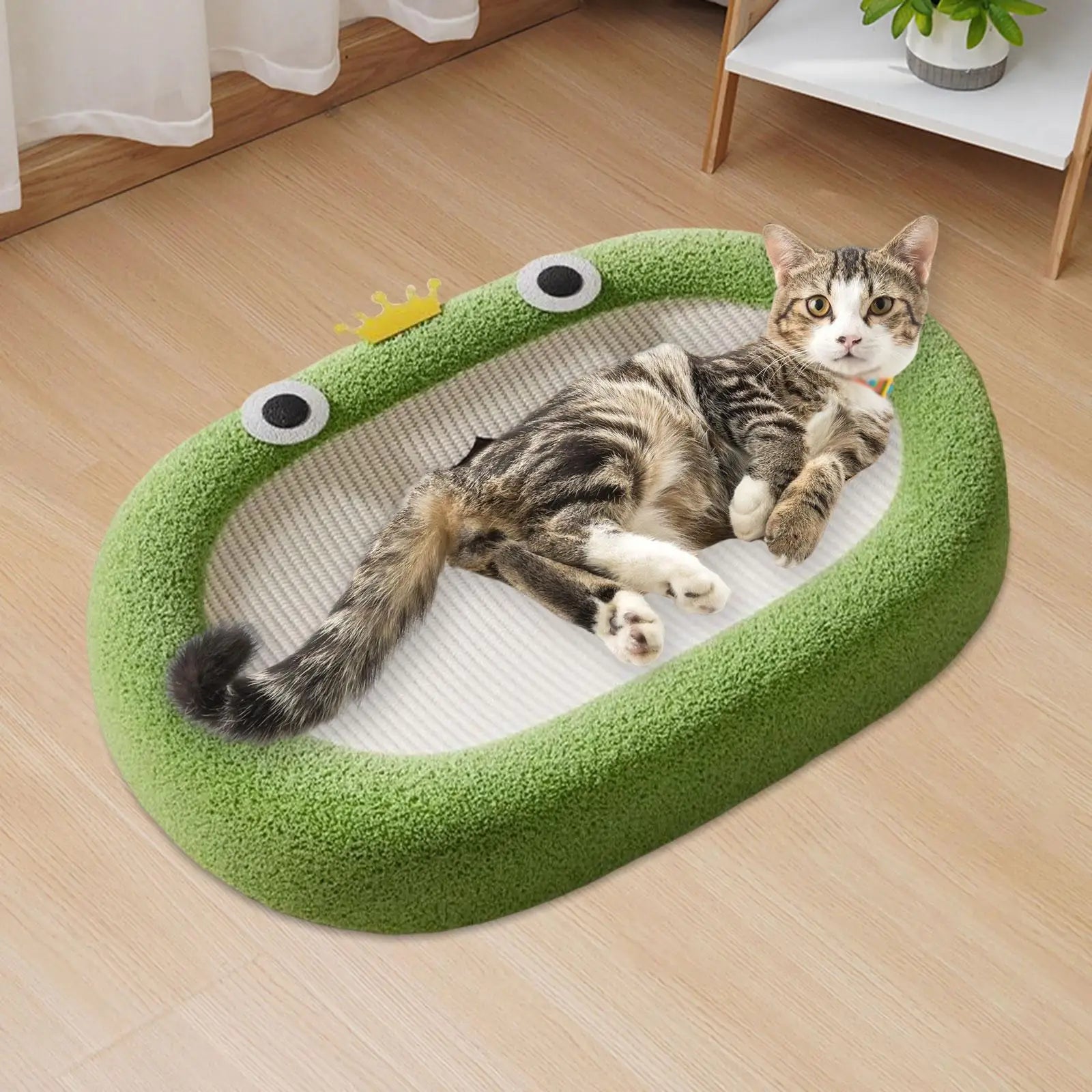 Cat Scratcher Cat Scratching Board Pet Bed Sisal Sturdy Cat Couch Accessories Oval Frog Design Cute Lounge for Training