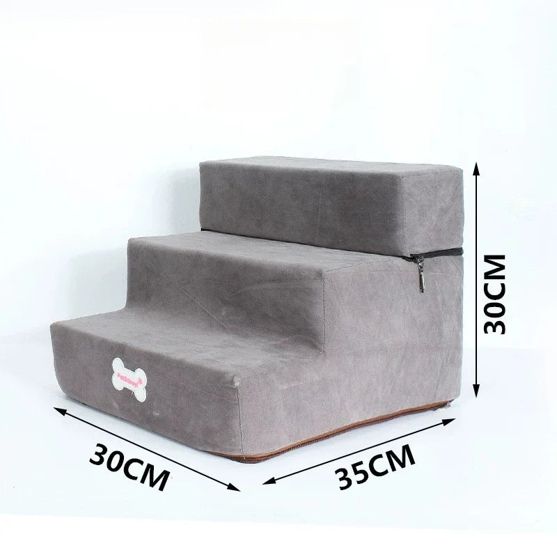3 Steps Dog Stairs Pet Climbing Stairs Sponge Steps Small Dogs Sofa Bed Ultra wide Anti Slip Steps Pratical Pet Stairs New