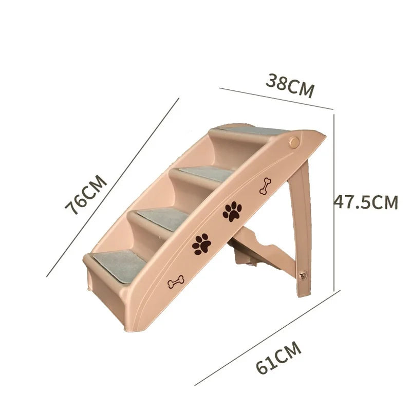 4-Step Pet Dog Stairs Folding Indoor Pet Steps Non-Slip Dog Stairs Ramp Sofa Ladder Pet Furniture for High Bed Chair Couch Sofa