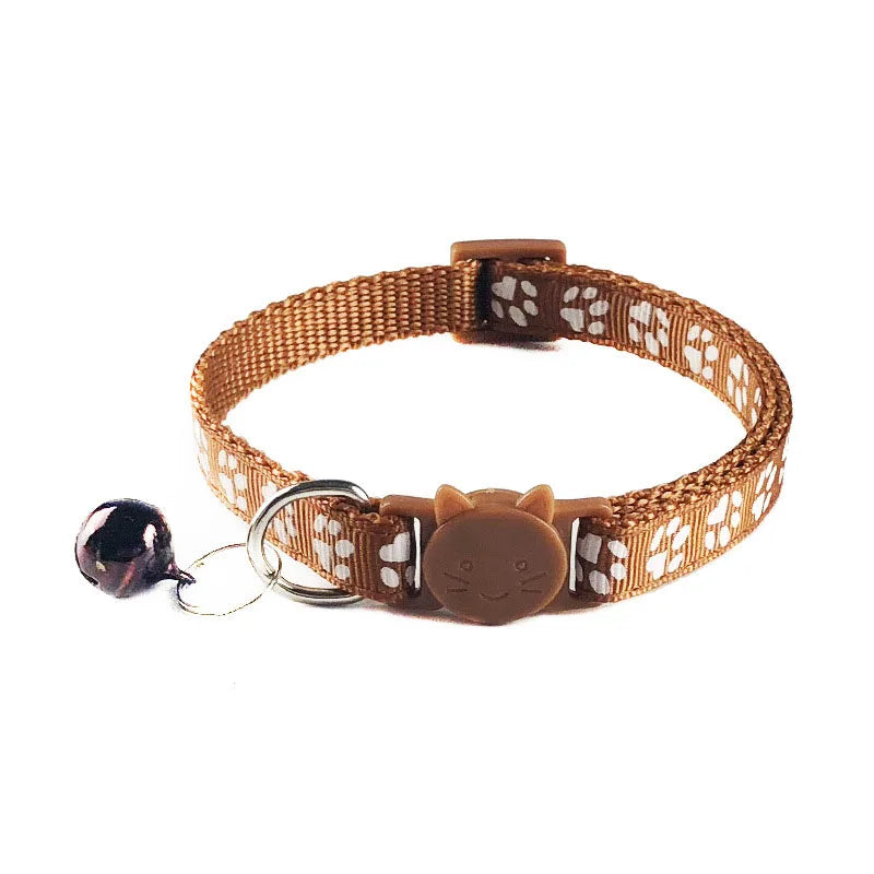 HABO Pet dog Paw Collar-Cute New small pets Accessories Wholesale Kitty Collars with safety Cat Designed Buckle Colorful Bells