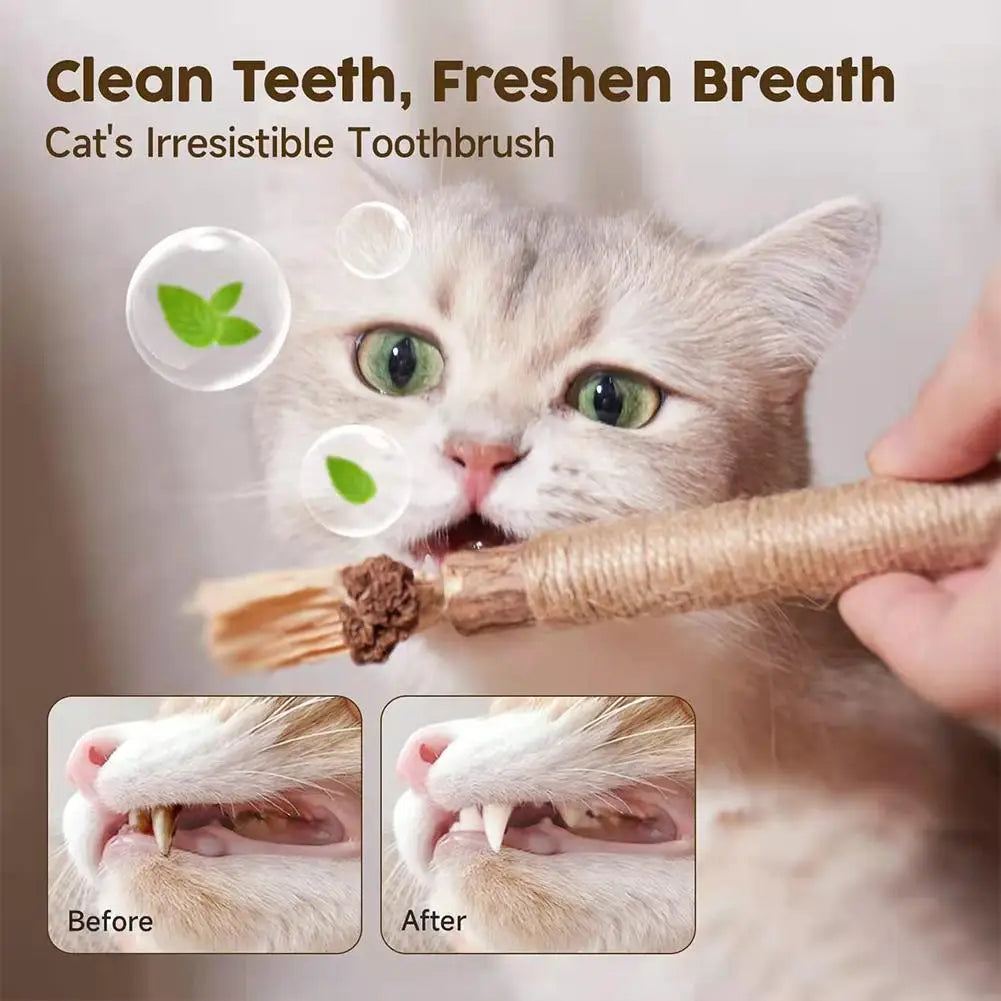 Catnip Cat Toys Natural Mutianli Pet Cat Teething Stick Cleans Tooth Removers Hair to Promote Digestion Silvervine Kitten Toy