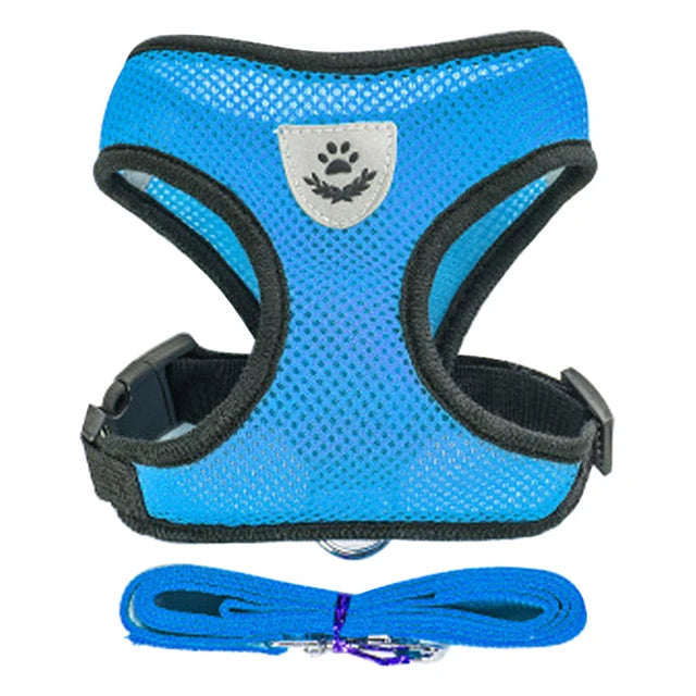 Dog Harness Walking Lead Leash For Small Dogs Collar Polyester Adjustable Mesh Puppy Cat Harness Vest For Medium Pet Accessories