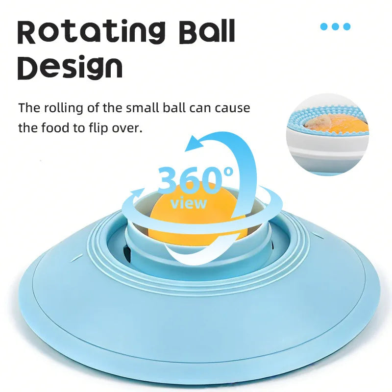 New Anti-tip Slow Food Plate For Entertaining Cats Bite-resistant And Amusing Self-entertaining Bowl Cleans Your Pet's Tongue