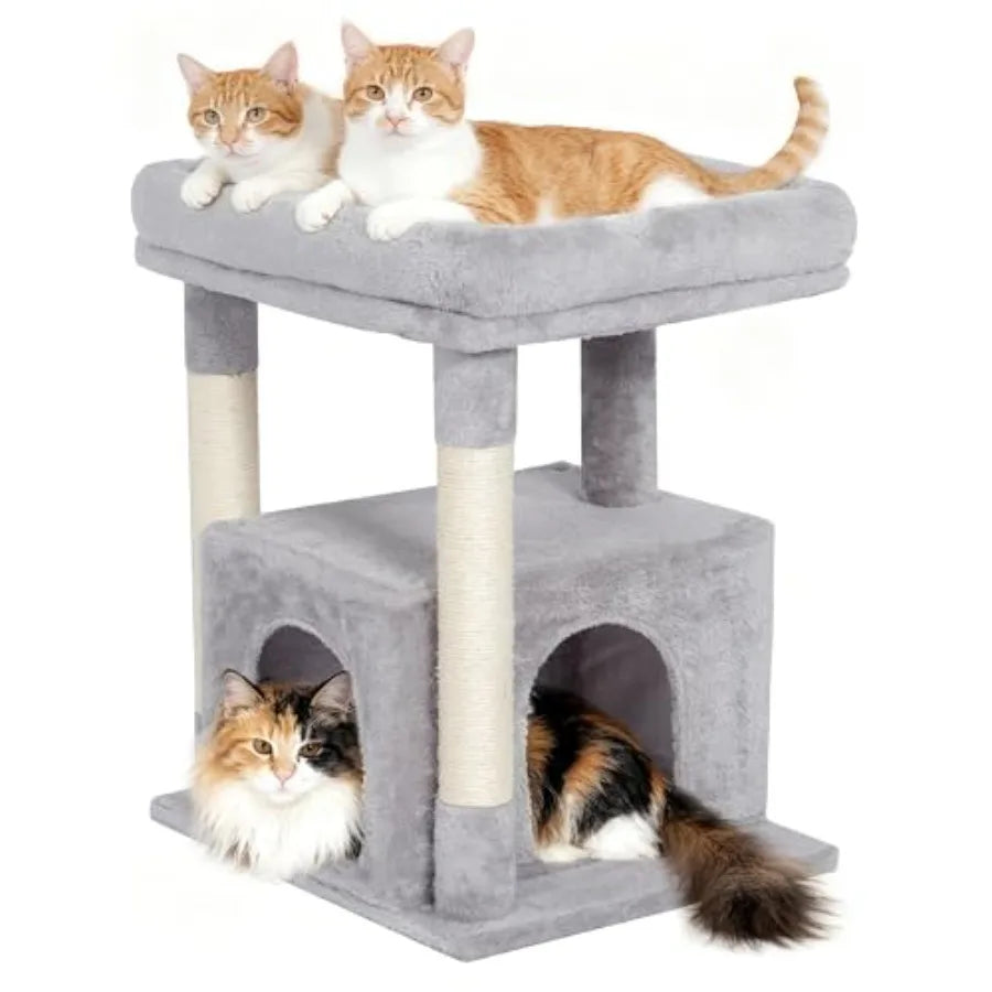 Cat Tree for Large Cat 19 * 15.8in Large Perch Bed for Adult Cats 23.6in Cat Tower with Scrathing Post Cat Condo with 2-Door fo