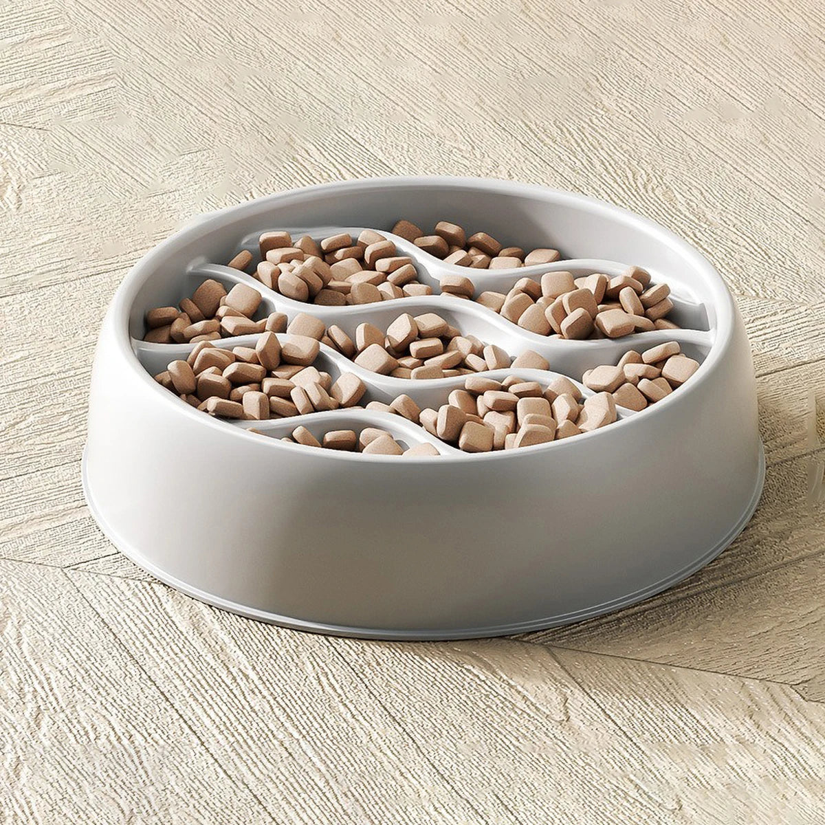Pet Slow Feeding Bowl, Wavy Column Design, Dual-Purpose for Food Water, Easy to Clean, for Cats & Dogs