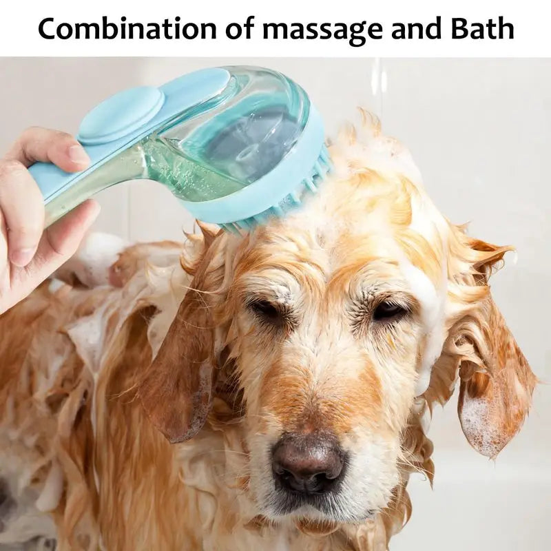 Generic 6 Piece Pet Grooming Kit Soft Silicone Bath And Massage Brushes With Soap Dispenser For Long Haired Dogs And Cats