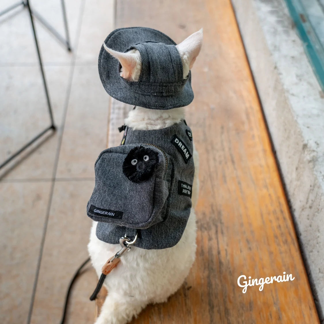 Handmade Luxury Travel Cat Carrier Snack Bag Black Cute Pet Self Backpack Harness Vest for Cats Gotas Katten Sphynx Devon Rex