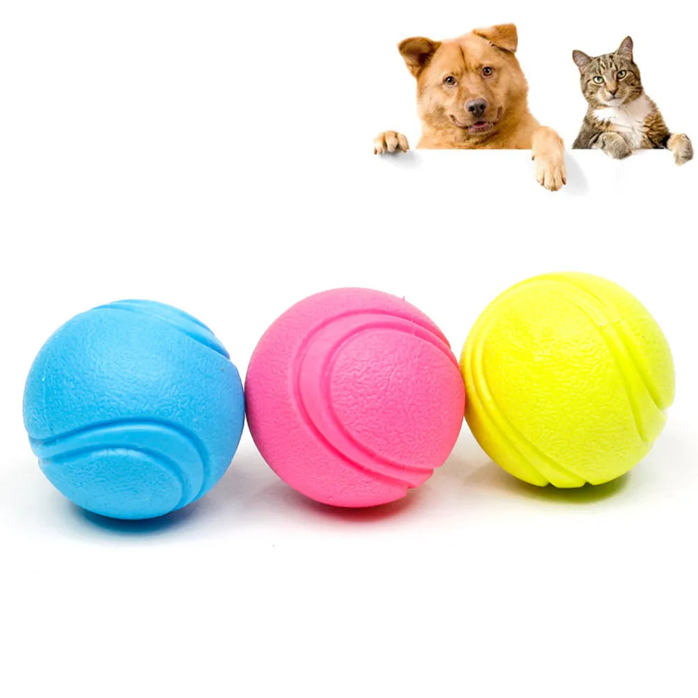 Small to Medium Dogs Chew Balls 4.5cm Rubber Teeth Cleaning Pet Tennis Ball Sweet Design Interactive Training Fun