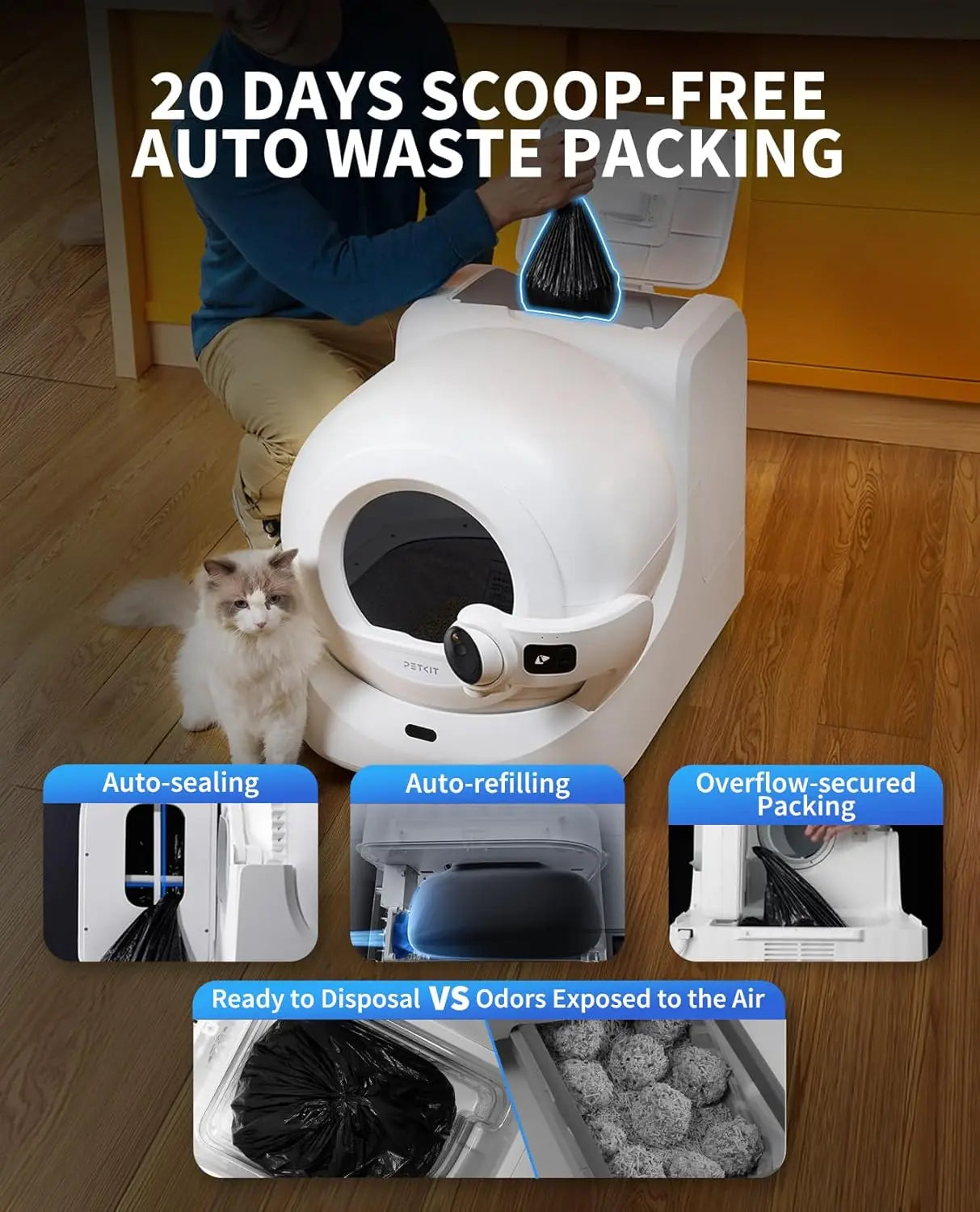 PETKIT Purobot Ultra Automatic Smart Cat Box Self Cleaning with AI Auto Waste Packing Pet Toilet Global Version