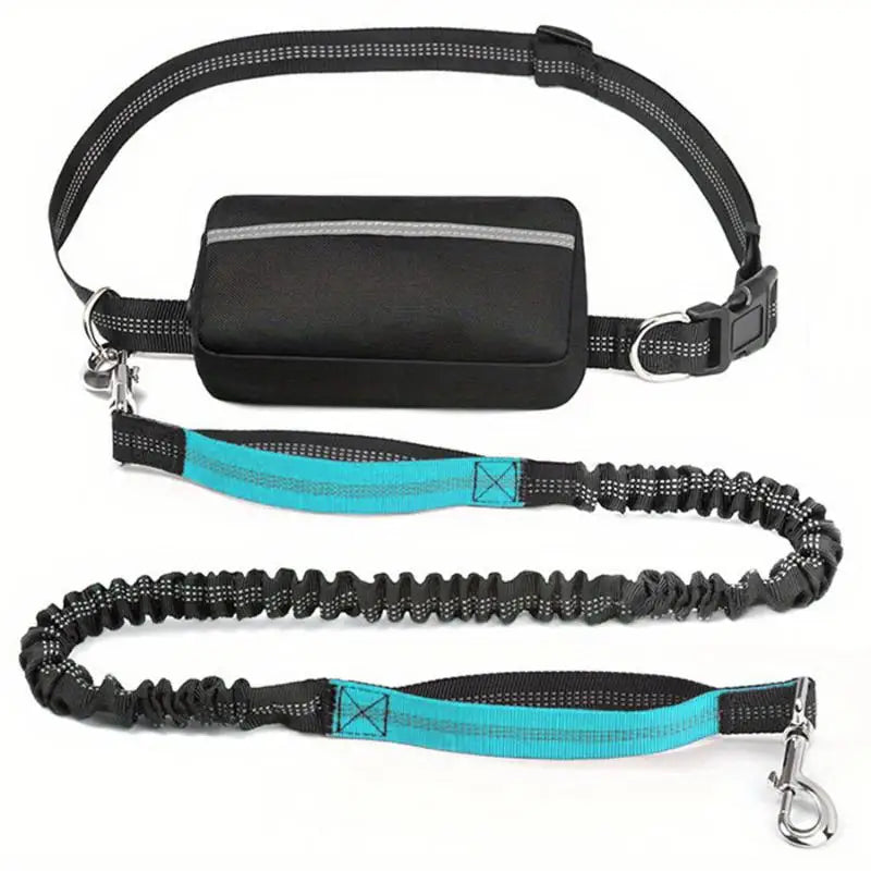 Reflective Pull Leash Dog Leash Stretchy Multifunctional Waist Pack Sport Running Traction