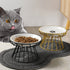 Pet Ceramic Bowl Nordic High Footed Ceramic Cat Food Bowl Snack Can Plate Anti Overturning Kitten Puppy Food Water Feeding Bowl