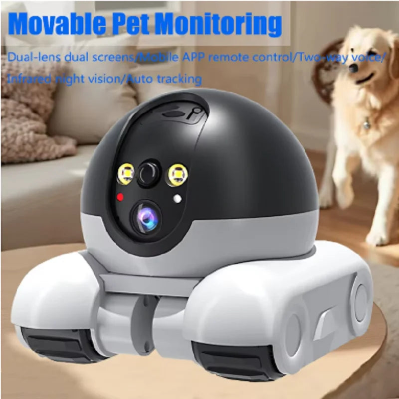 Pet Surveillance Camera 360° Robot Camera WIFI Dual Lens Cameras Dual Screen Monitoring 1080P HD PTZ IP Security Surveillance