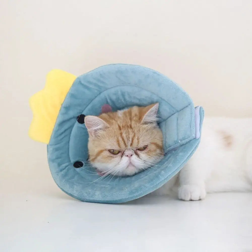 Soft Bee Shape Cat Recovery Collar Adjustable Anti-licking Cat Elizabethan Collar Anti-biting Dinosaur/Bee/Carrot Shape