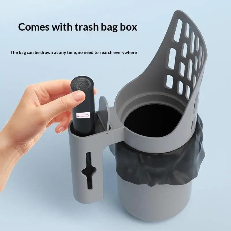 New Cat Litter Shovel Scoop With Refill Bag For Pet Filter Clean Toilet Garbage Picker Cat Supplies Cat Litter Box Self Cleaning