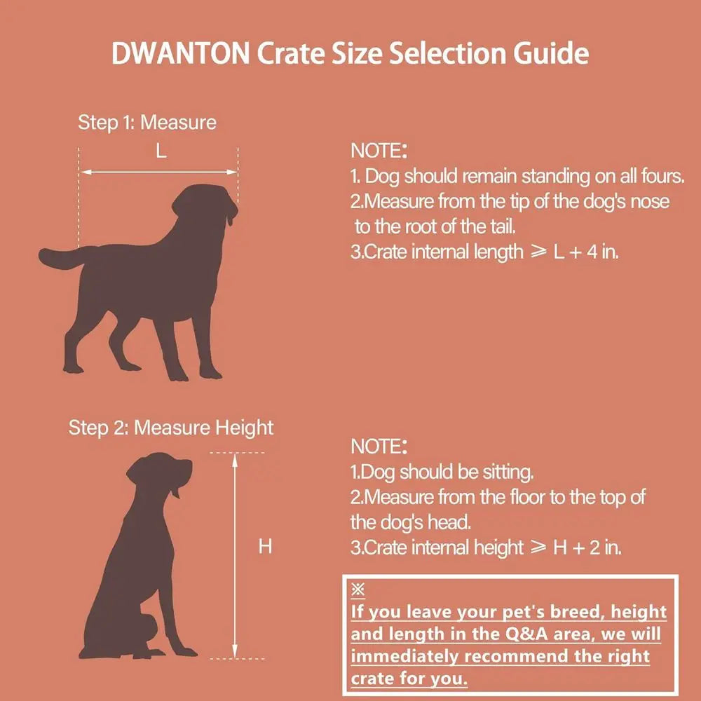 Rustic Wooden Dog Crate Furniture with Cushion, Double Door Kennel Table, Suitable for Small to Extra Large Dogs, 27.2 Length
