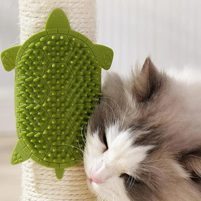 Self Grooming Cat Brush Cat Face Scratchers 203 Teeth Waterproof Trimmer Silicone Strap Massage Tool For Shedding Season Daily