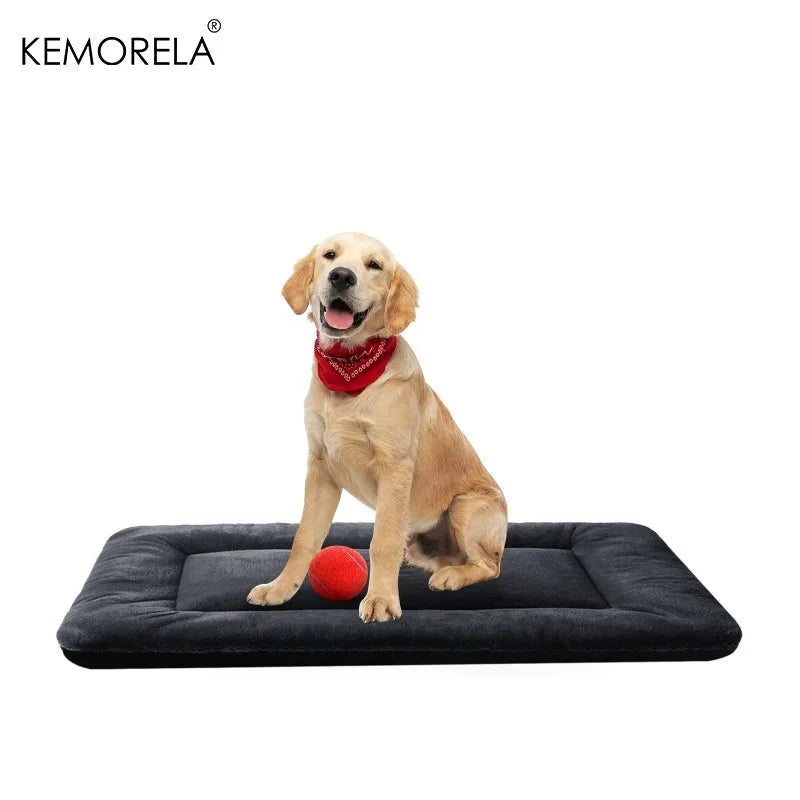 Ultra Soft Dog Beds Anti-Slip Washable Crate Pad for Medium to Large Dogs Cozy Sleeping Mat Kennel Pad in Two Sizes Available