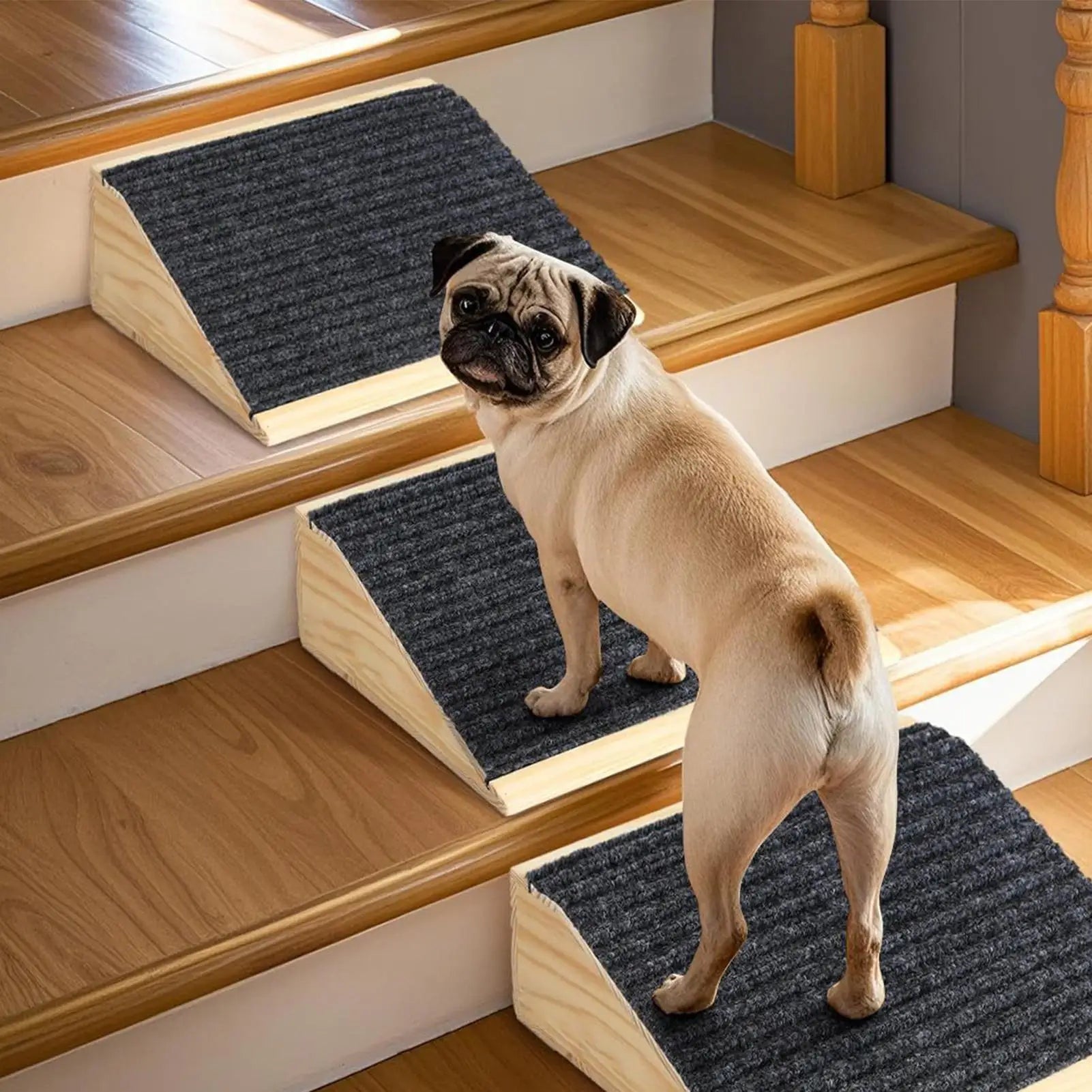 Pet Ramp Dog Stairs for Bed Portable Injured And Older Pets Cats Safety Steps for Indoor Couch Sofa Bedside Home Indoor Bedroom