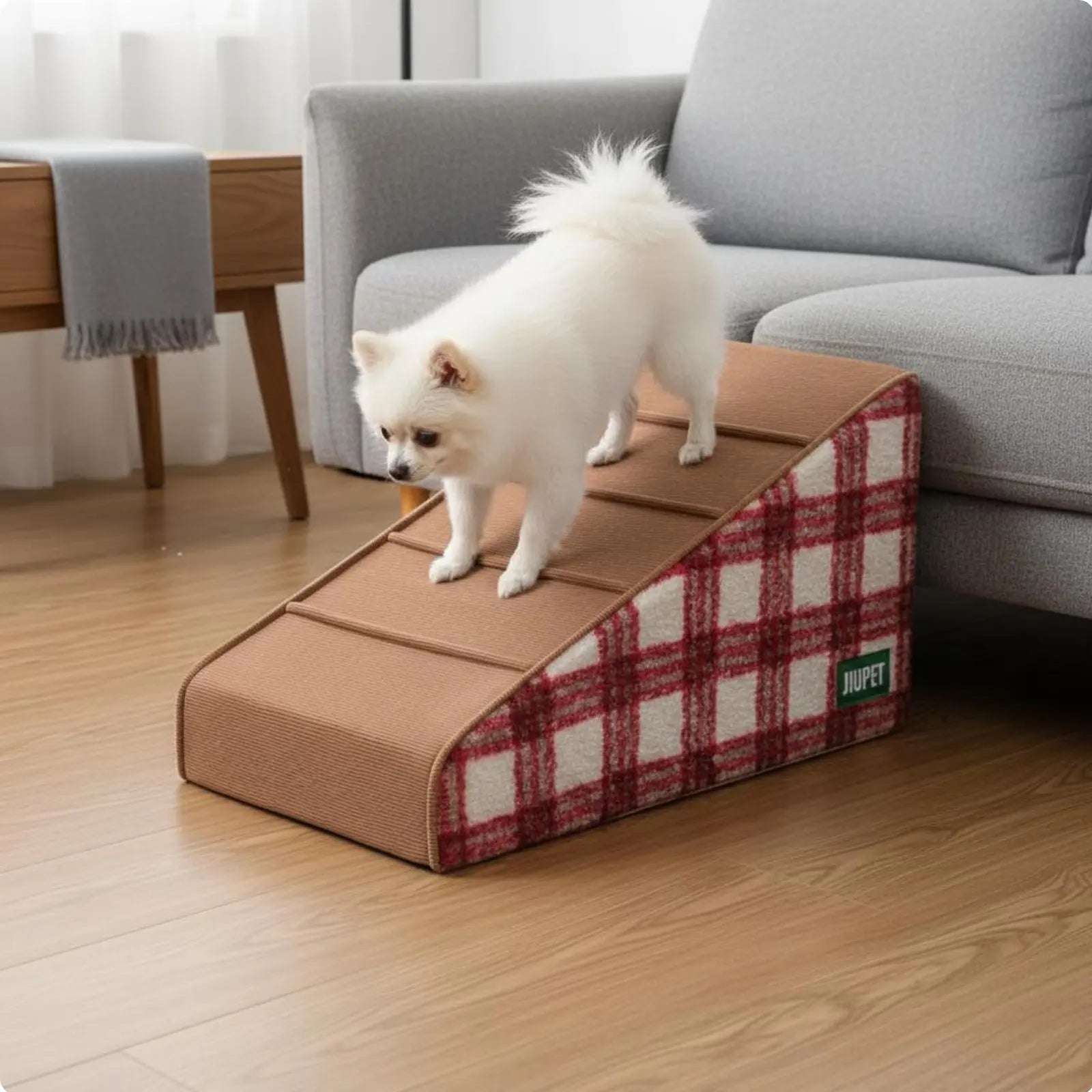 Dog Stairs Non-Slip Bottom High Bed Dog Stairs Pet Ramp Gentle Incline Cat Climbing Ramp Paw-Protective for Felines, Couch