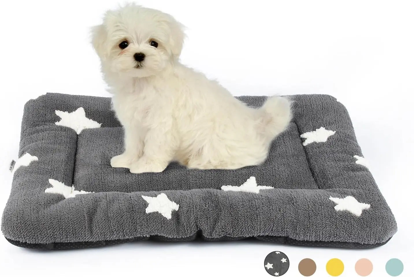 Ultra Soft Washable Pet Bed for Small Dogs and Cats, Anti-Slip Grey Crate Mat 24x18 Inches