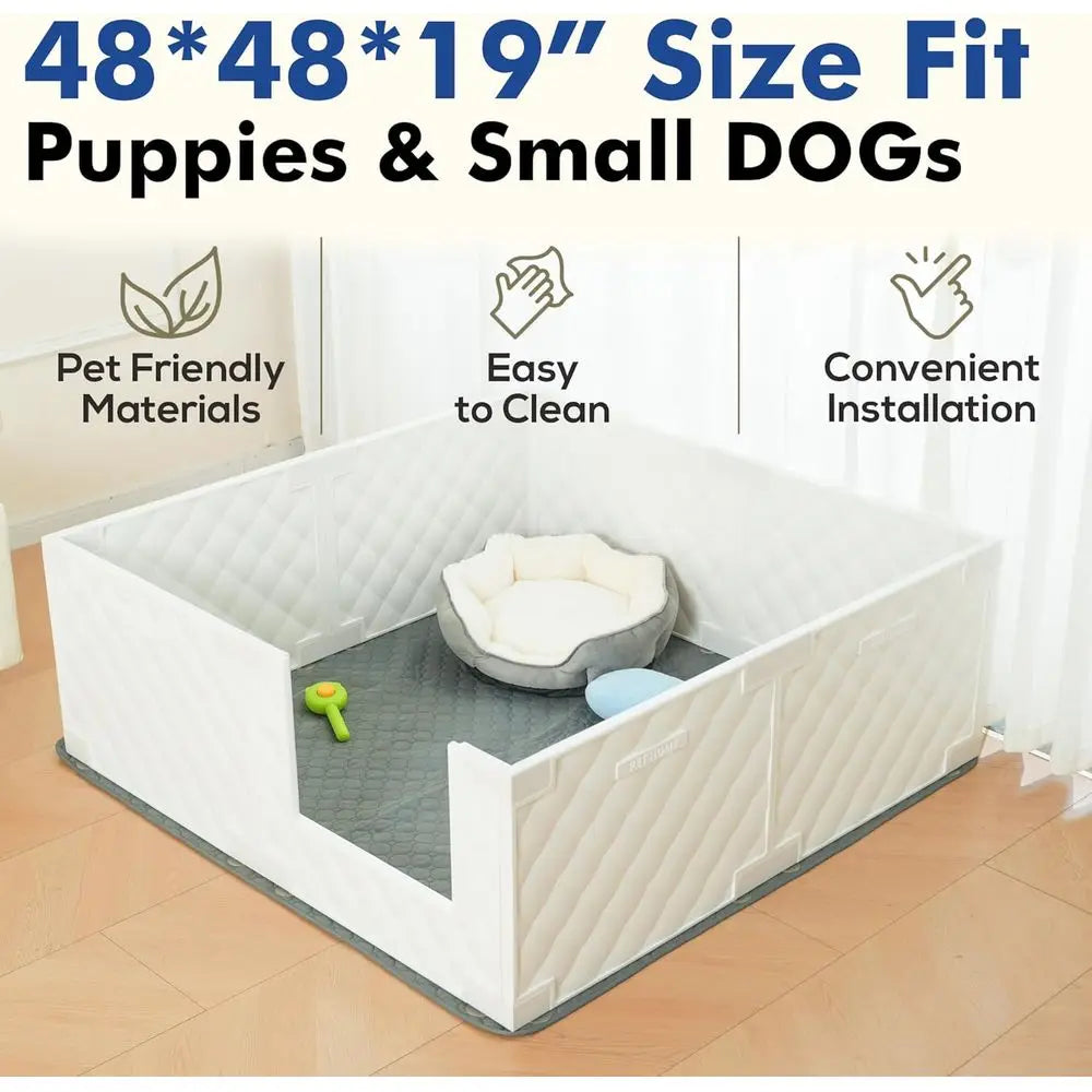 Whelping Box for Dogs and Puppies - Perfect for 2-5 Puppies’ Growth Period - White