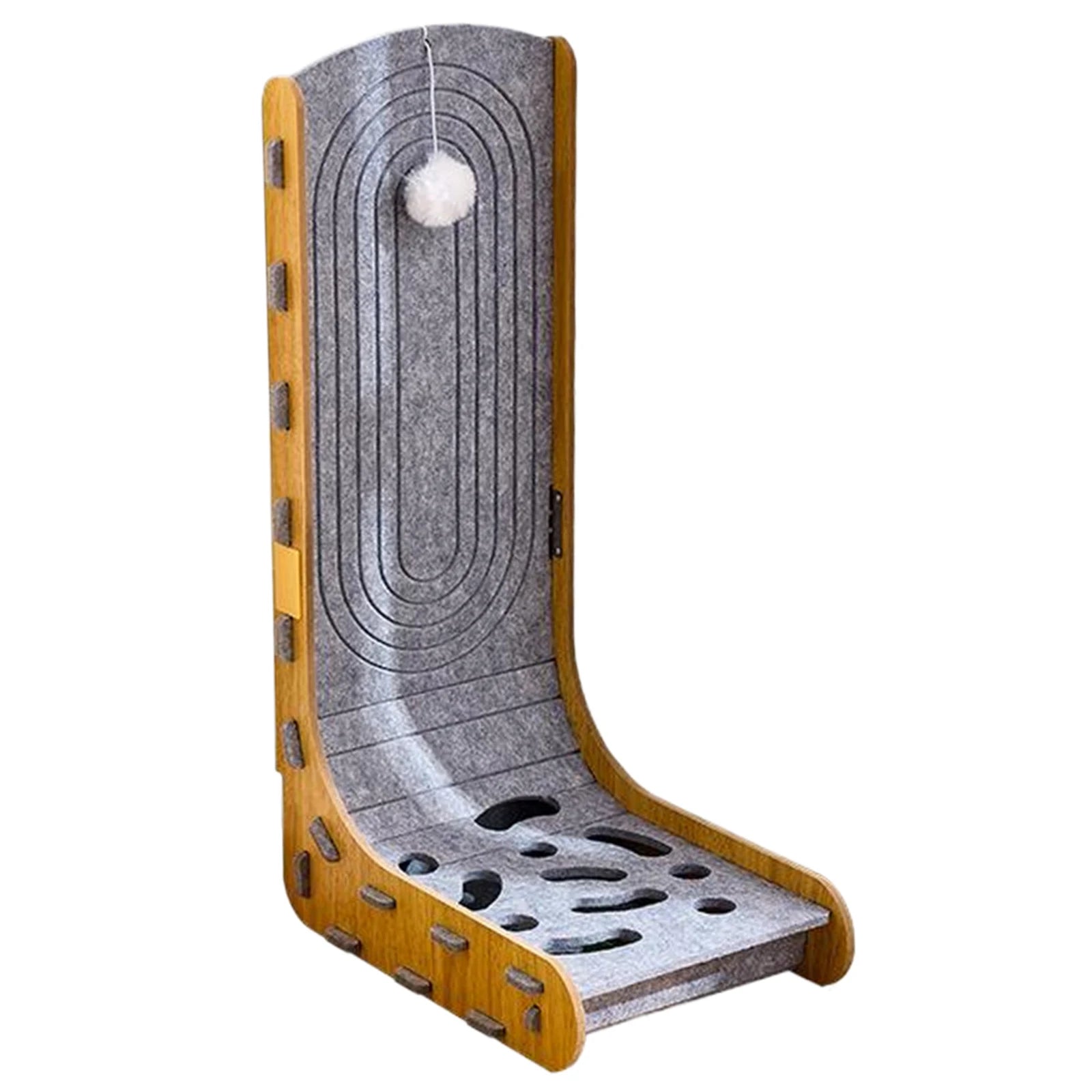 Cats Scratching Board with Ball L Shape Cat Scratcher for Couch Wall (Model 3)