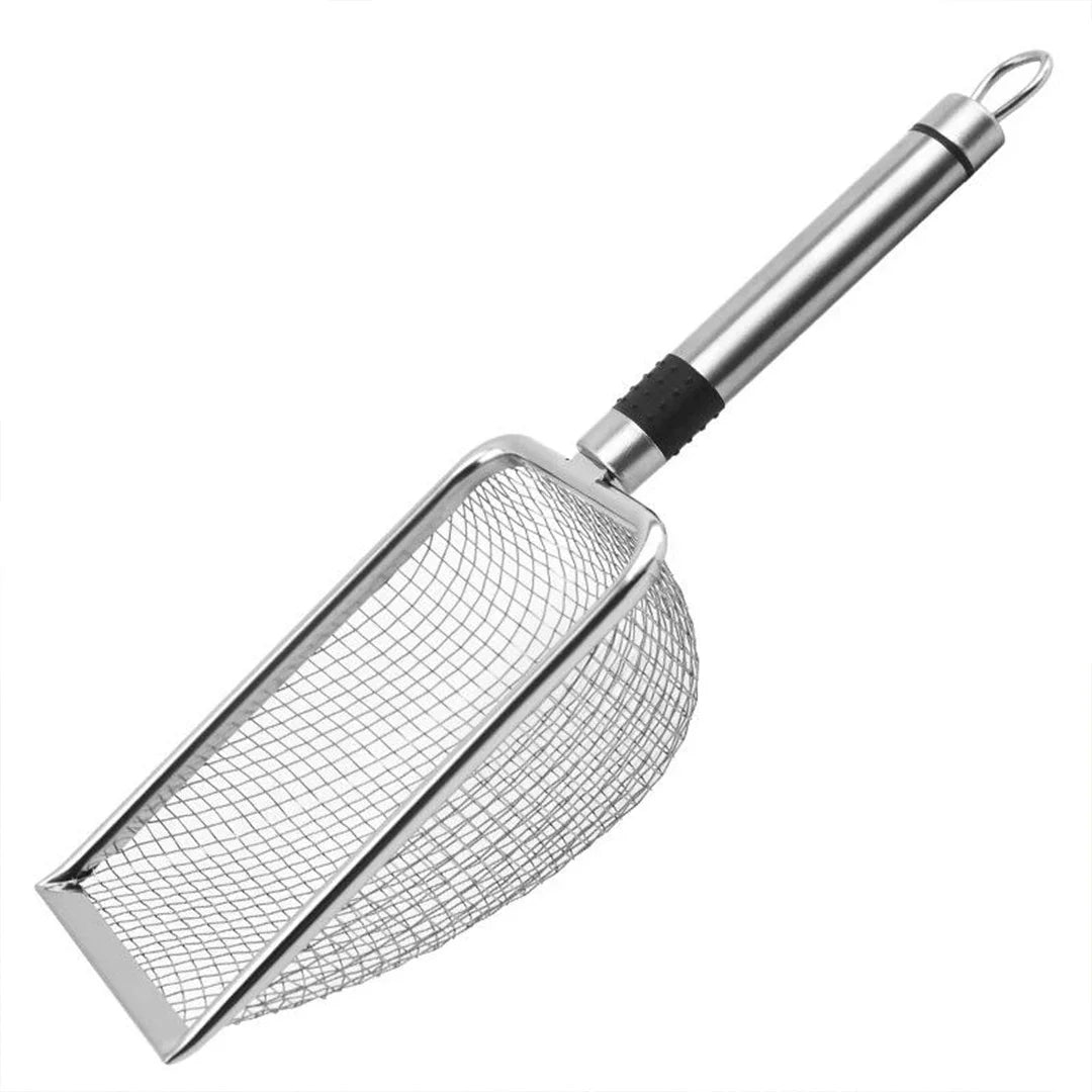 Fine Pores Cat Sand Shovel Stainless Rust-Resistant,Steel Shovel Applicable Small Cat Litter Pet Feces Clean Filter Shovel 2X2mm