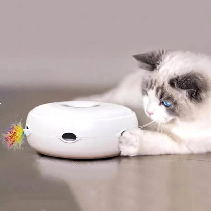 Cat Scratcher Toy Electric Automatic Funny Rotating Plush Mouse Play Plate for Animal Chaser Exercise