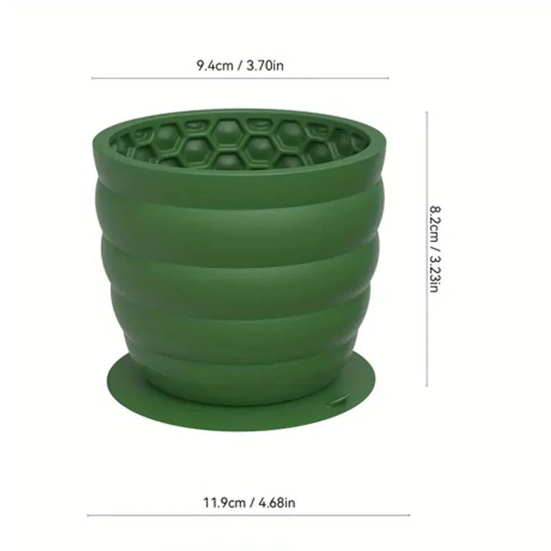 Silicone Slow Feeder Dog Bowl Cup - Anti-Slip Distraction Design for Small to Medium Breeds - Promotes Healthy Digestion