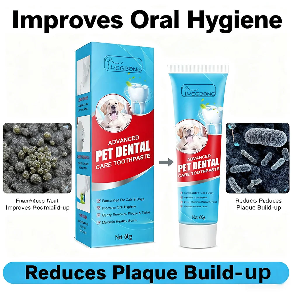 60g Pet Toothpaste Cat Dog Cleaning Products Pet Oral Gum Care Cleaning Toothpaste Prevent Teeth Calculus Cats Edible Toothpaste