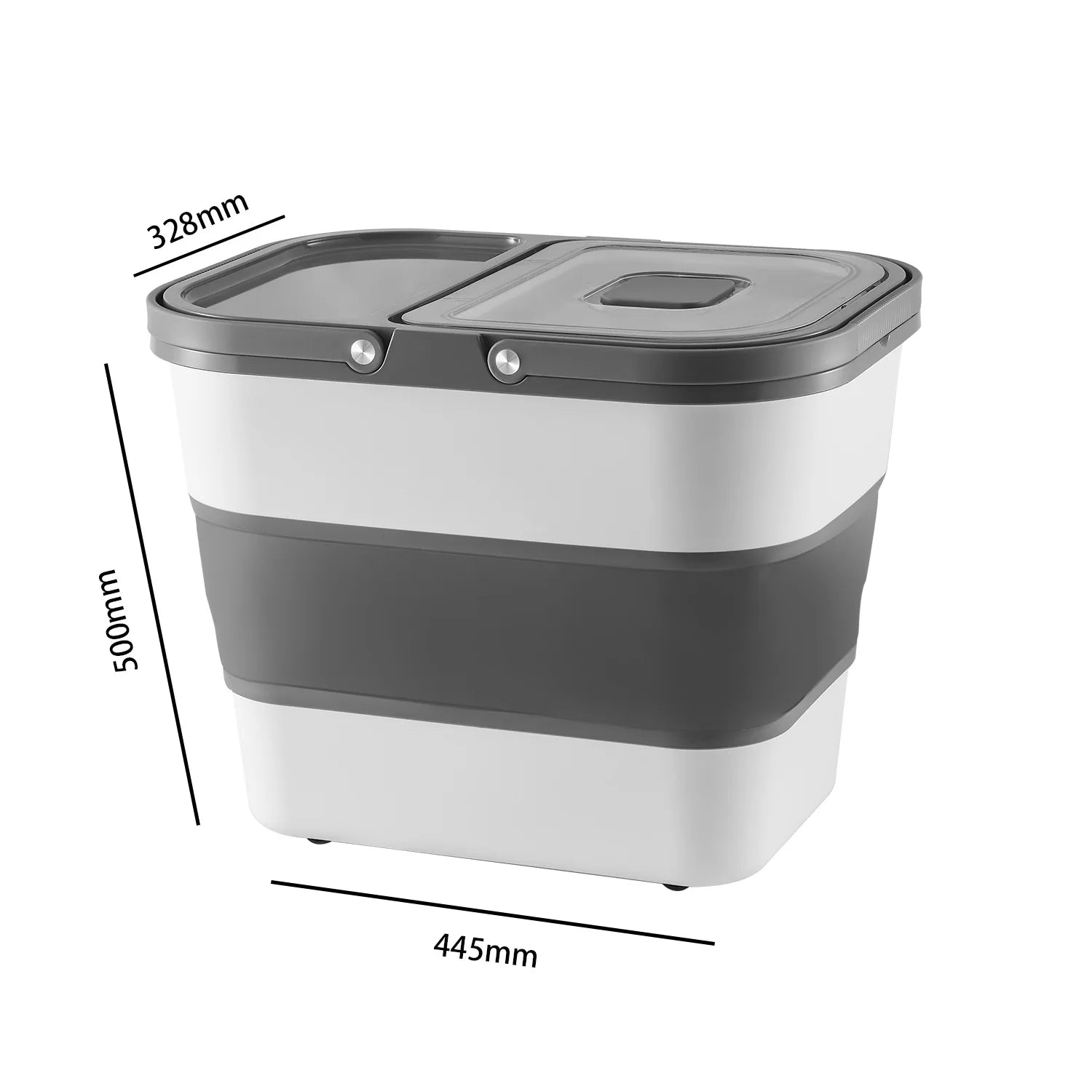 Large Folding Rice Bucket Moisture-proof and Insect-proof Folding Bucket 25L Capacity Pet Food Storage Bucket