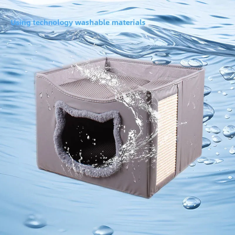 Double layered cat nest, suitable for all seasons, with multi-layer design that is wear-resistant and scratch resistant