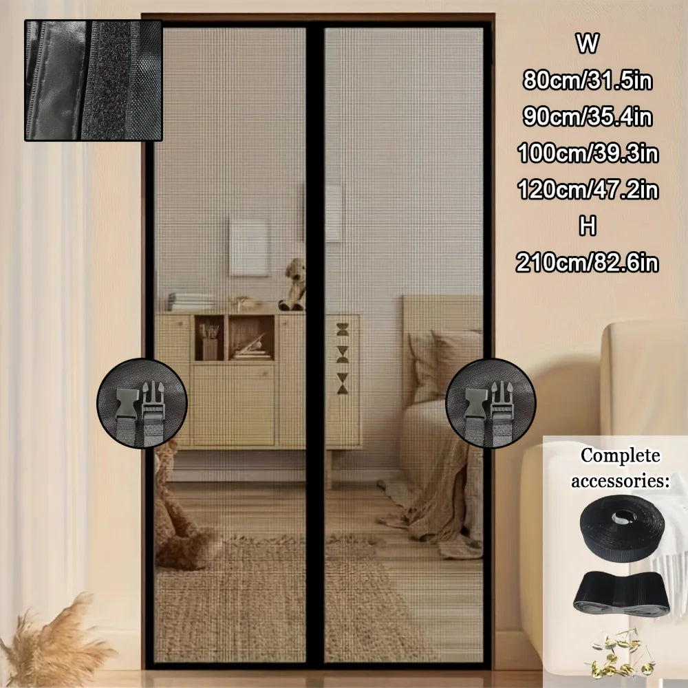 Summer mosquito net curtains, magnetic screen doors, stylish invisible design for home use, anti scratch for cats and dogs