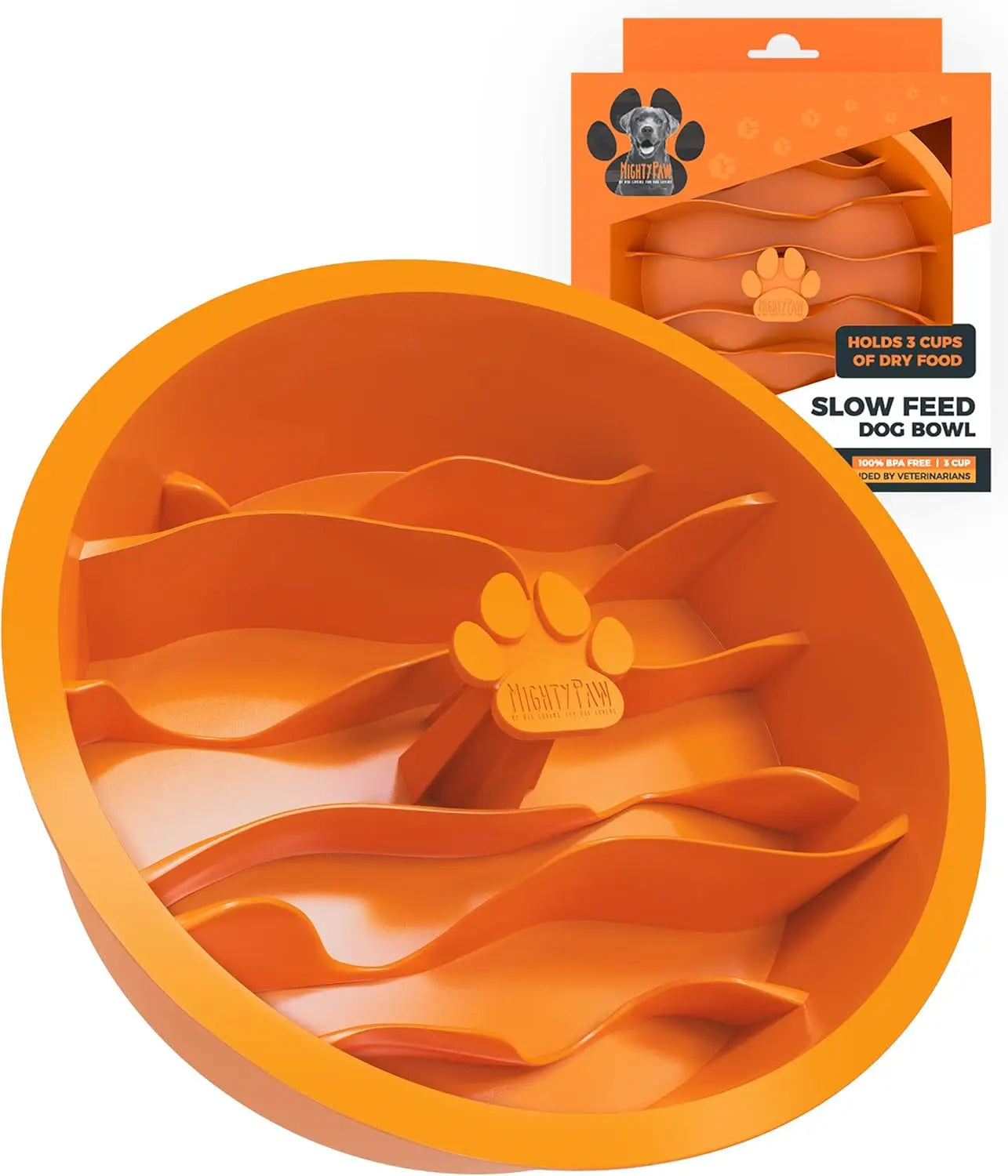 Interactive Slow Feeder Dog Bowl Insert - Silicone Puzzle for Medium Breeds, 7x2 Inches