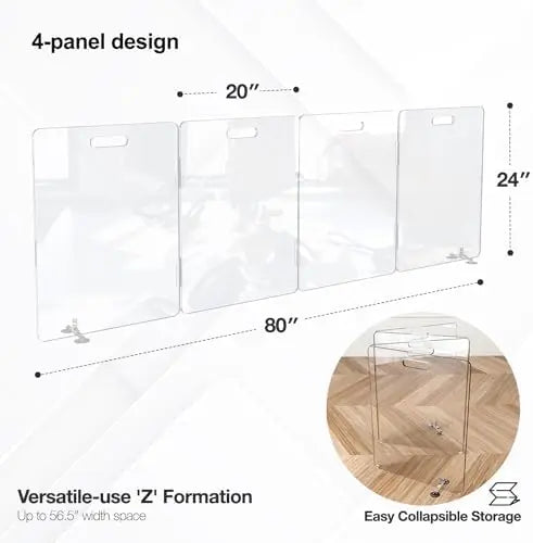 Impact Resistant Clear Acrylic Dog Gate Fence Panels | 28ft High, 6 Panels, 120ft Wide | Large Clear Dog Play Pen Plexiglas Dog