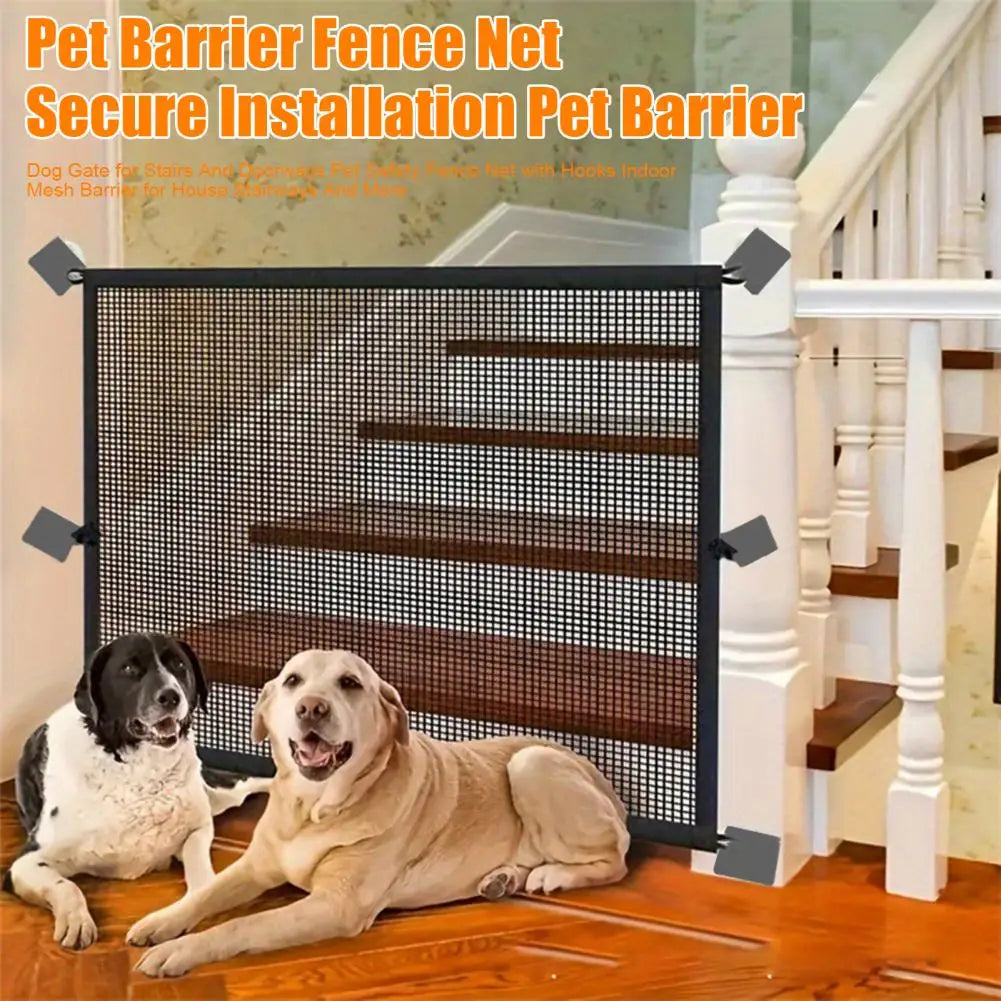 Pet Barrier Fence Net Adhesive Pet Gate Indoor Safety Fence Guard for Dogs Pet Screen Mesh Gate for House Stairs for Home