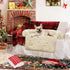 Fluffy Christmas Dog Bed Blanket - Plush Mat for Furniture, Holiday Sofa Cover, Suitable for Medium Dogs & Cats (Beige)