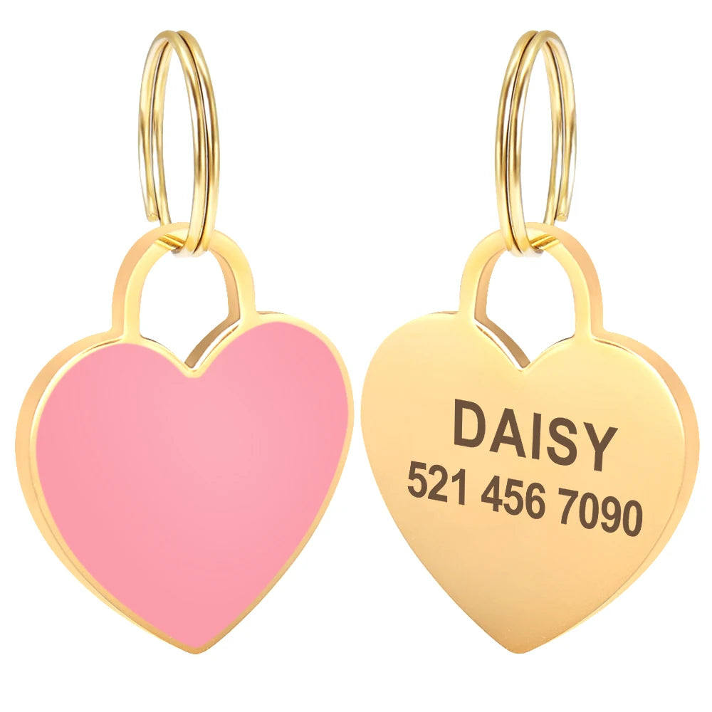 Personalized Dog Cat ID Tag Bling Rhinestone Puppy Kitten Name Tags Anti-lost Pet Collar Accessories Free Engraved Pet Products