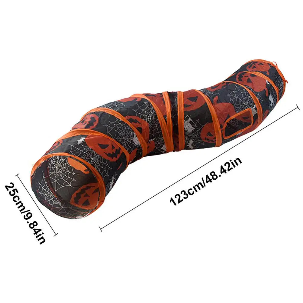 Cat Tunnel Bed Halloween-themed Rabbit Tunnel Tube Kitten Tunnel Tent Interactive Cat Play Tunnel For Small Medium Cats Pets