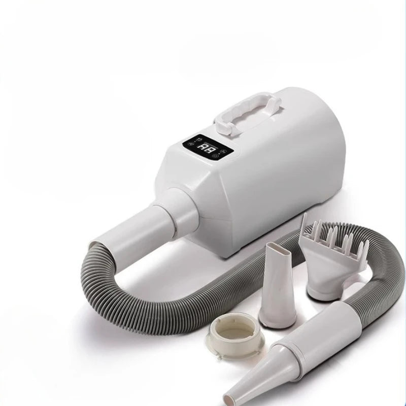 ‌Professional Pet High-Velocity Dryer, 2-in-1 Blower/Vacuum for Dogs&Cats, Low Noise Grooming Tool with Adjustable Heat Settings