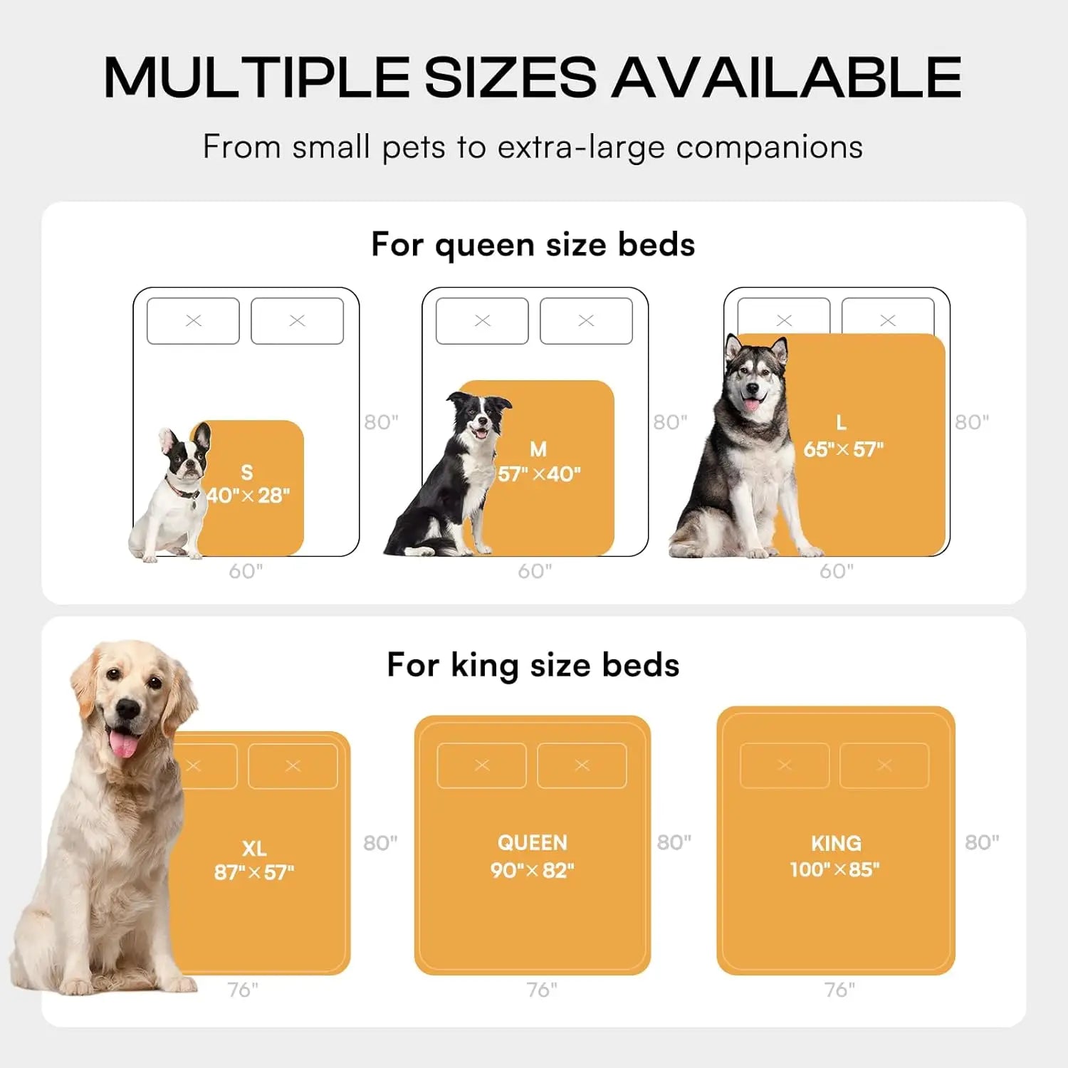 Waterproof Pet Blankets for Couch Sofa Bed Cover, Washable Reversible Large Dog Cat Blanket Grey Bone Thick X-Large (85" x 57")