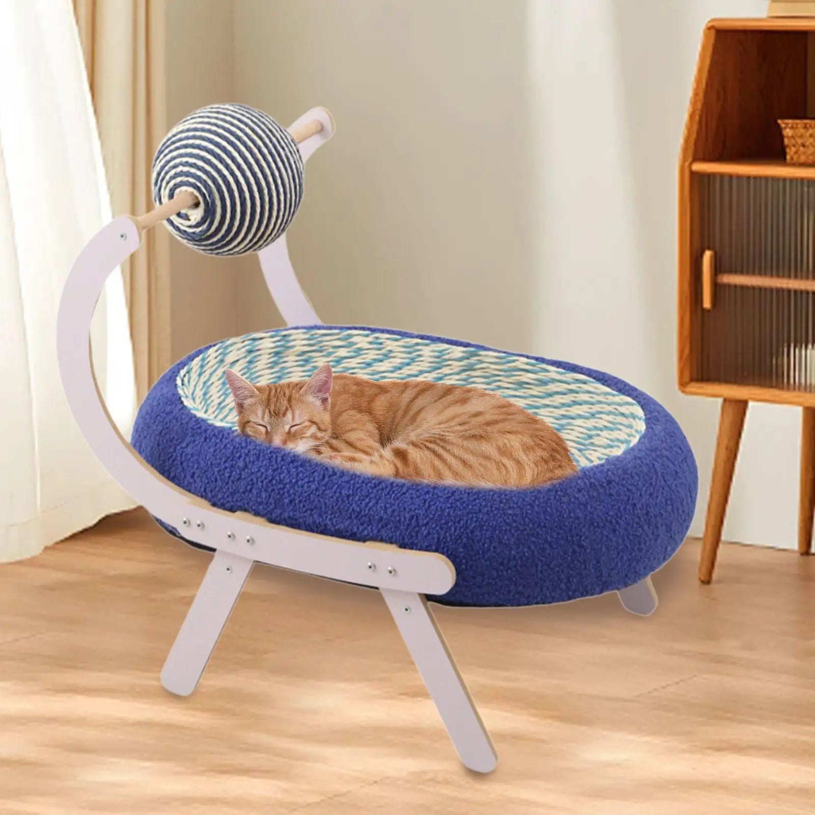Cat Scratcher Furniture Protector Cat Scratching Board Oval Kittens Scratch Pad for Play Hunting Indoor Cat Kittens Exercise