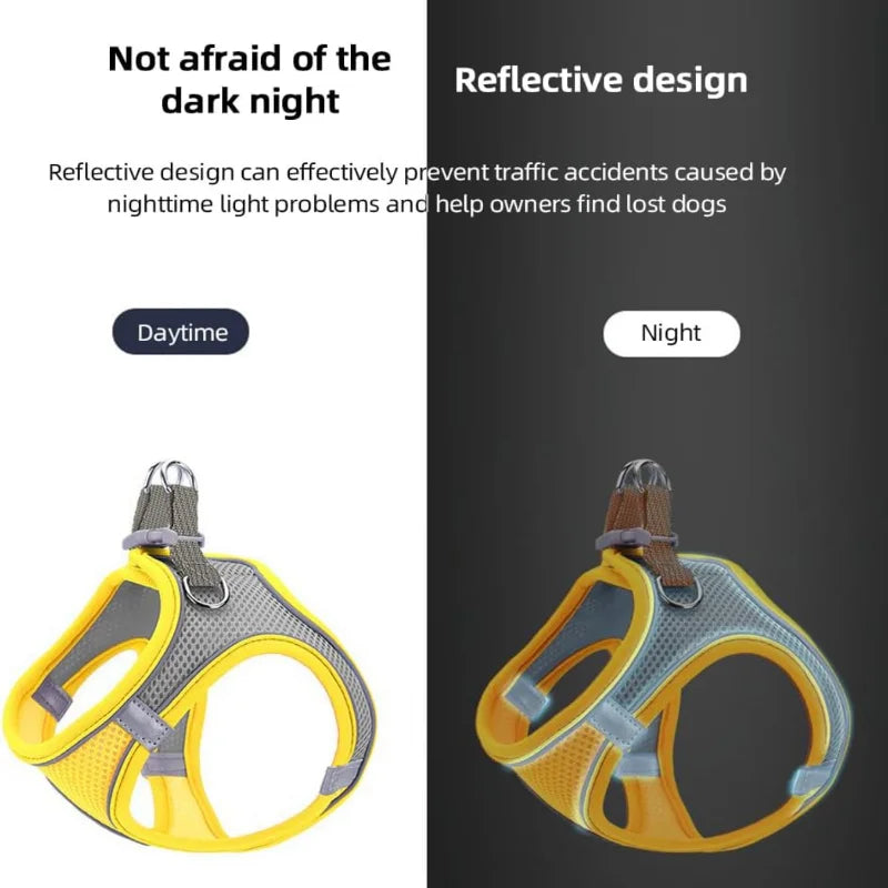 Adjustable, Durable Reflective Vest Harness for Small, Medium, and Large Dogs and Cats (S) - Ideal for Daily Walks, Training, an