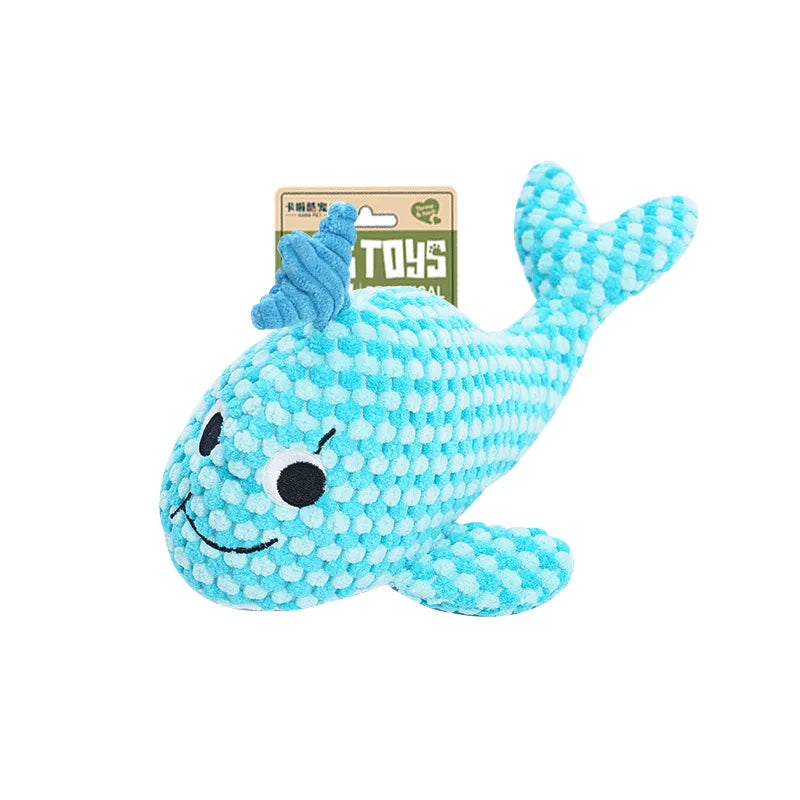 Self Play Cat Dog Toy with Crinkle Sound - Chew Resistant Squeaky Teeth Cleaning Boredom Relief Interactive Companion Toy