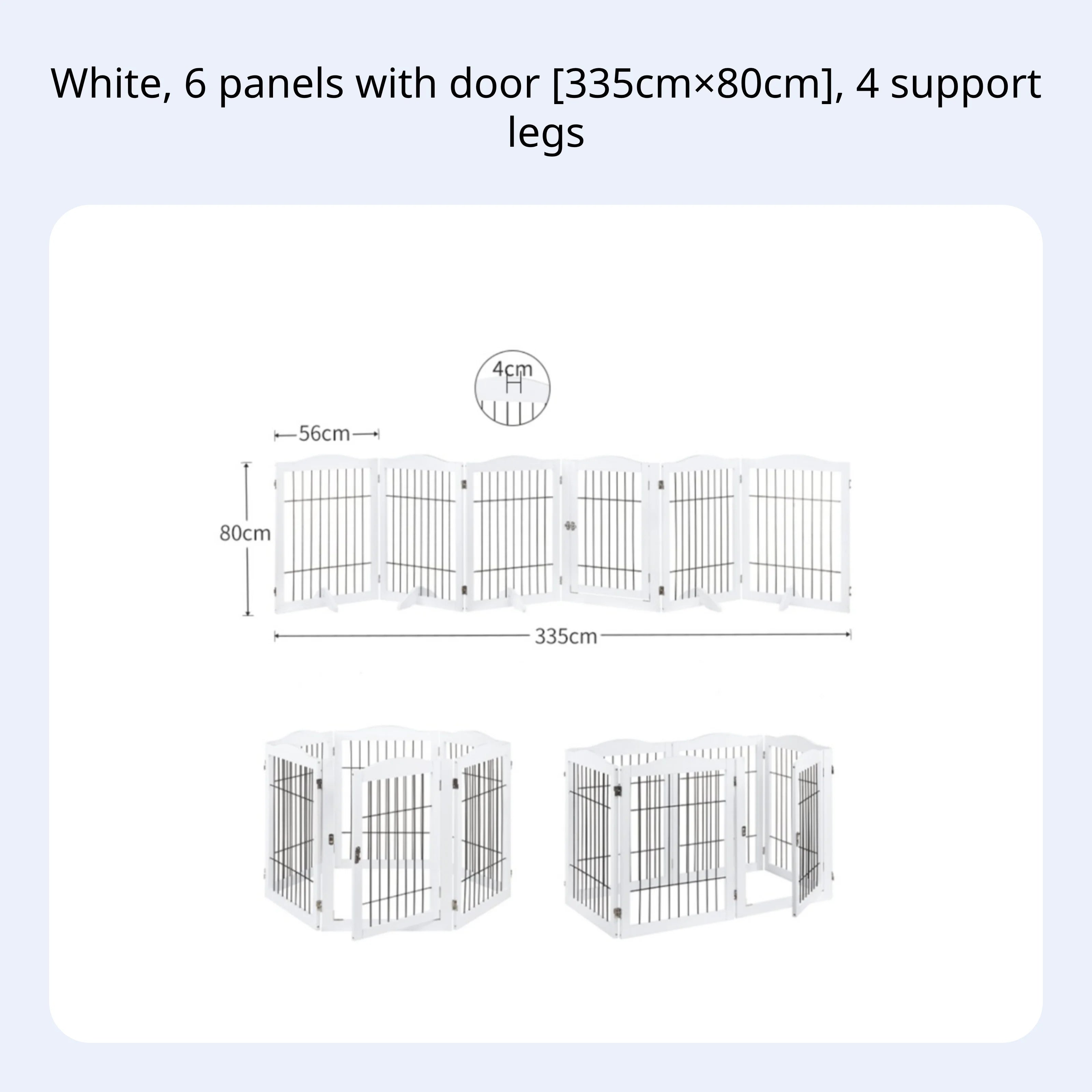 Foldable Wood Pet Fence Indoor Dog Gate Adjustable