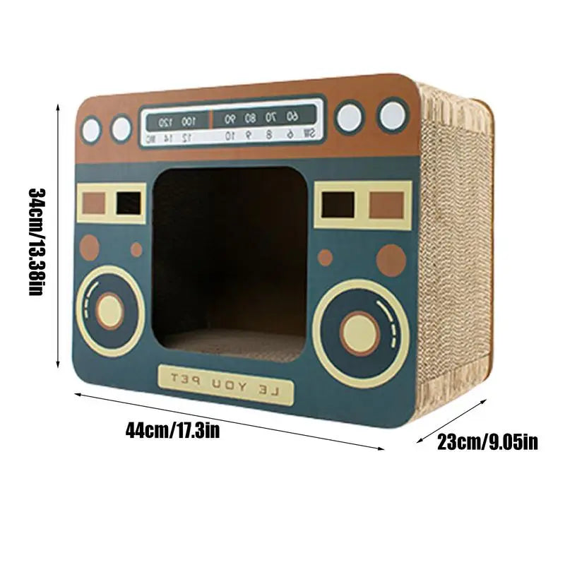 Creative Scratch Toy Scratching Board Large Radio Oven Shape Cat Scratcher Cardboard Custom Pad Indoor Kittens Toys