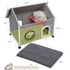 Weatherproof Outdoor Cat House with Insulated Door and Clear Windows for Two Cats, Includes Self-Warming Mat
